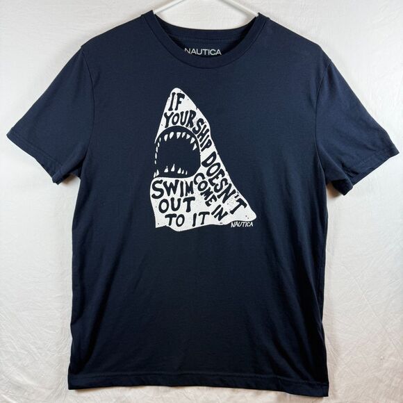 Nautica Other - Nautica Shark Graphic Tee Navy Sustainably Crafted Sz S
